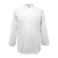 Gabacha de Manga Larga Cruzada con Botones para Chef de Color Blanco Talla M CHECKEDOUT CU104C0200F-M