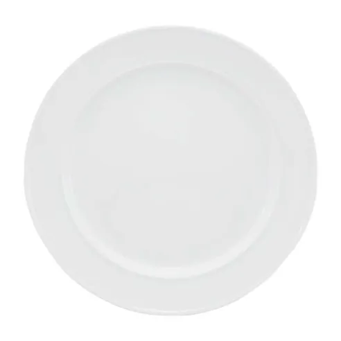 Plato Redondo de Porcelana Borde Ancho de 12 Pulgadas Blanco CATER MAX 856