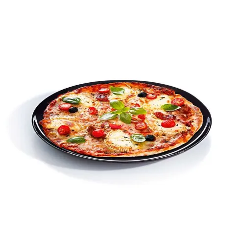Plato de Vidrio Redondo Evolutions de 32 Centimetros de Color Negro ARCOROC P1139