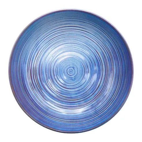 Bowl Redondo de Ceramica de 27.5 x 7 Centimetros de Color Azul RUSTIC 22463-B