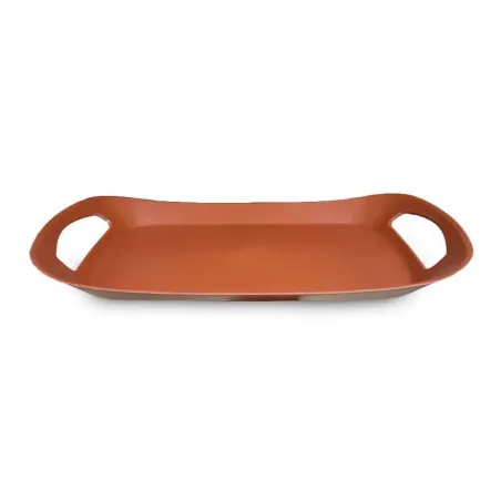 Azafate Rectangular de Plastico de 47 x 29.5 x 5 Centimetros de Color Cafe MASTER CHEF 9697-BR
