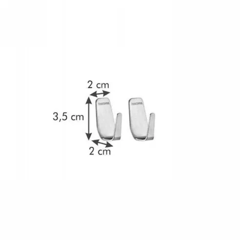 Gancho Pequeno de Acero Inoxidable, Set de 2 Unidades TESCOMA 420843