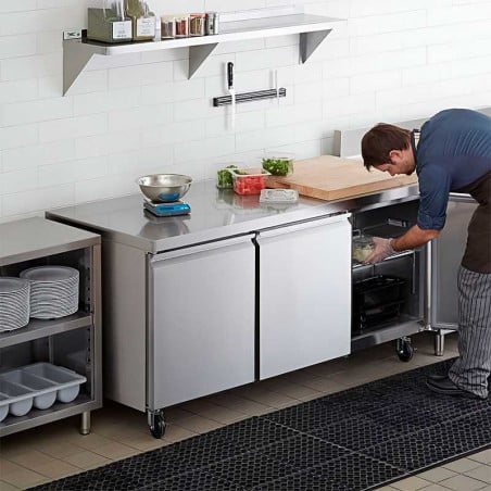 Mesa Undercounter Refrigerada 3 Puertas de Acero Inoxidable 72 Pulgadas U-STAR UUC-72R-E-HC