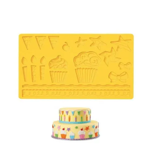 Molde de silicon para Fondant Cupcakes 17 Cavidades  MASTER CHEF BCM-RM-07