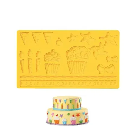 Molde de silicon para Fondant Cupcakes 17 Cavidades  MASTER CHEF BCM-RM-07