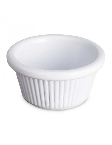 Ramekin de Melamina Ranurado para 2 Onzas Color Blanco MASTER CHEF RFM-02WH