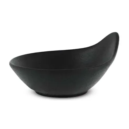 Plato Hoja de Porcelana10 Centimetros Negro Mate ARNI CS2770-25