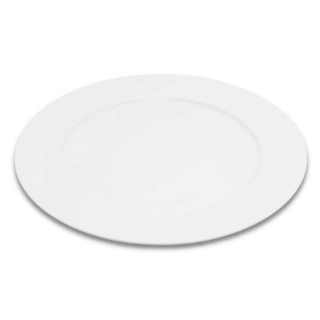 Plato Redondo de Porcelana de Borde Ancho 10.25 Pulgadas Blanco ARNI S4085