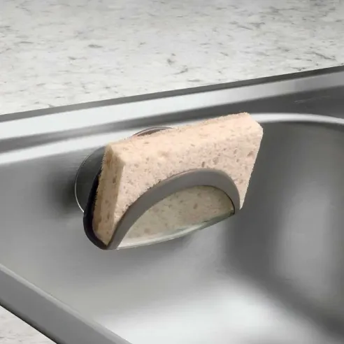 Porta Esponja con Succion de Silicon Gris Claro TOVOLO 07712CDU