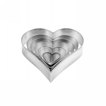 Cortador de Galletas con Forma de Corazon, Set de 6 Unidades TESCOMA 631362