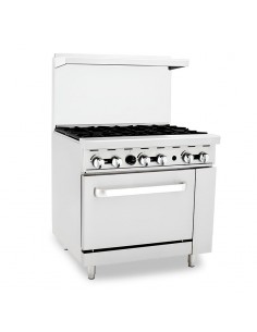 Cocina de Gas con 6 Quemadores con Horno QUANTUM PRO EC-6-H