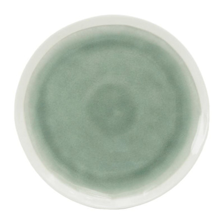 Plato Redondo de Ceramica 27.7 Centimetros Verde BELLARTE LDX-P00541