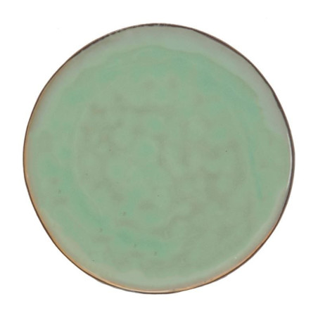 Plato Redondo de Ceramica 20.5 Centimetros Verde Musgo BELLARTE LDX-P00536