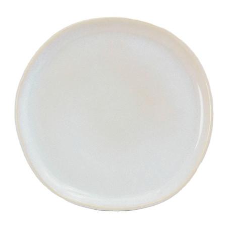 Plato Redondo de Ceramica 20.5 Centimetros Blanco Hueso BELLARTE LDX-P00357