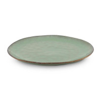 Plato Redondo de Ceramica 27.8 Centimetros Verde Musgo BELLARTE LDX-P00535