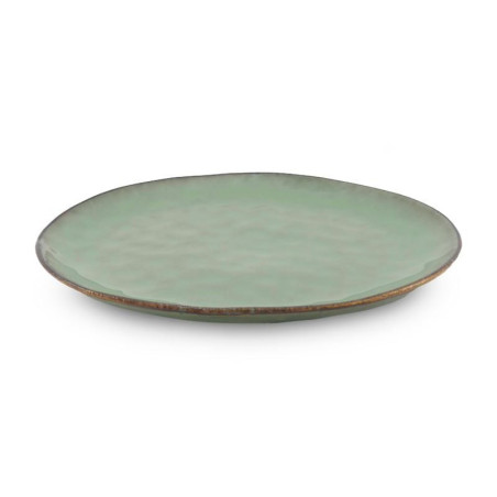 Plato Redondo de Ceramica 27.8 Centimetros Verde Musgo BELLARTE LDX-P00535