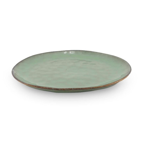Plato Redondo de Ceramica 20.5 Centimetros Verde Musgo BELLARTE LDX-P00536