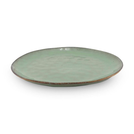 Plato Redondo de Ceramica 20.5 Centimetros Verde Musgo BELLARTE LDX-P00536