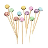 Pincho de Bambu con Flores de 9 Centimetros, Paquete de 50 Unidades TIPS ARK25-32 2