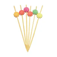 Pincho de Bambu con Flores de 9 Centimetros, Paquete de 50 Unidades TIPS ARK25-32