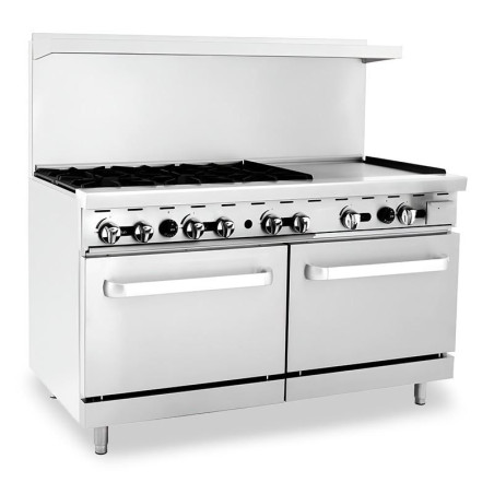 Cocina de 6 Quemadores con Horno y Plancha de 24 Pulgadas QUANTUM PRO EC-6-24GH