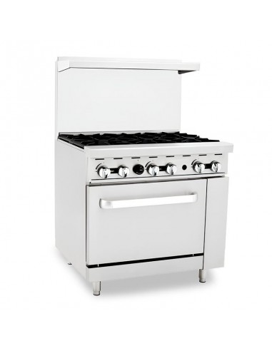 Cocina de Gas con 6 Quemadores con Horno QUANTUM PRO EC-6-H