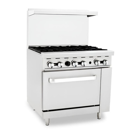 Cocina de Gas con 6 Quemadores con Horno QUANTUM PRO EC-6-H