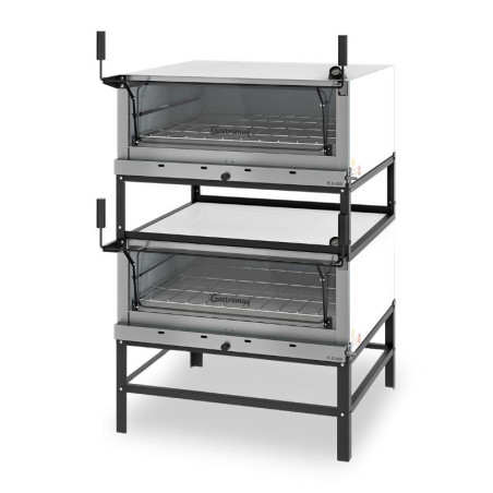 Horno de Pizza a Gas de 2 Camaras con Puerta Guillotina G-PANIZ FLGD 950PG