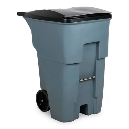 Basurero Rollout con 2 Ruedas de 95 Galones de Color Gris RUBBERMAID FG9W2200GRAY
