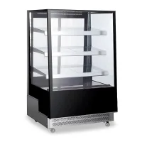 Vitrina Exhibidora Refrigerada Recta de 4 Niveles 57 x 28 x 35 Pulgadas Negra QUANTUM PRO VR-400LB