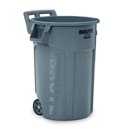 Basurero Redondo de 44 Galones de Color Gris Brute con 2 Ruedas RUBBERMAID 2131929