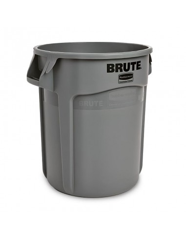 Basurero Brute Redondo de 10 Galones, Color Gris  RUBBERMAID FG261000GRAY