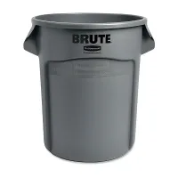 Basurero Brute Redondo de 20 Galones, Color Gris  RUBBERMAID FG262000GRAY