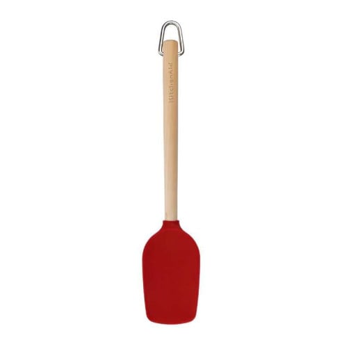 Cuchara Espatula de Madera de Abedul con Punta de Silicon Rojo KITCHEN AID KQR730OHERE