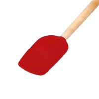 Cuchara Espatula de Madera de Abedul con Punta de Silicon Rojo KITCHEN AID KQR730OHERE 2