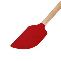 Espatula Rasqueta de Madera de Abedul con Punta de Silicon Rojo 30 Centimetros KITCHEN AID KQR731OHERE 2