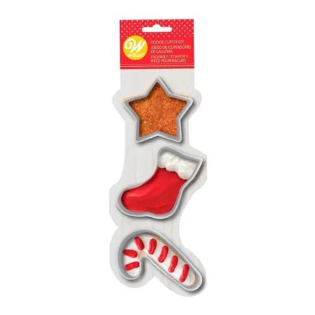 Cortadores para Galletas de Estrella, Bota y Baston, Set de 3 Unidades WILTON 191011184