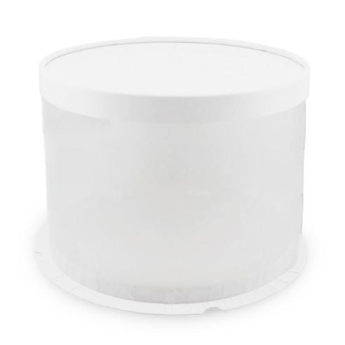 Caja Porta Queque Redonda Blanca de 26 x 26 x 16 Centimetros MASTER CHEF 0761092