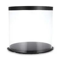 Caja Porta Queque Redonda Negra de 22 x 22 x 16 Centimetros MASTER CHEF 0761095