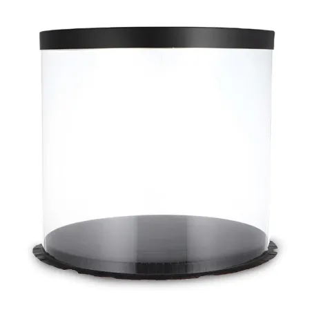 Caja Porta Queque Redonda Negra de 26 x 26 x 18 Centimetros MASTER CHEF 0761096