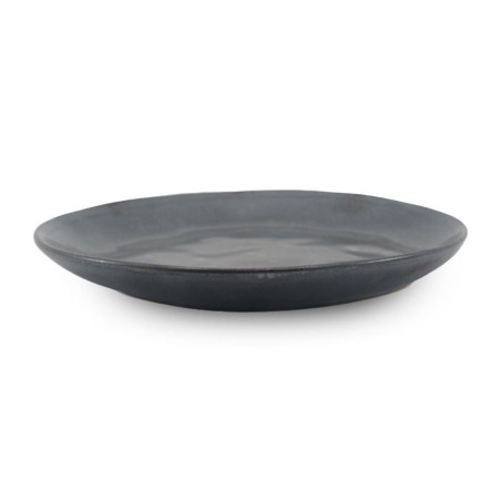 Plato Redondo de Ceramica 21 x 20 Centimetros Negro BELLARTE LDX-P00442