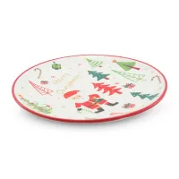 Plato Redondo Coupe de Ceramica Navideno 26 Centimetros TIPS 24D05-08 2