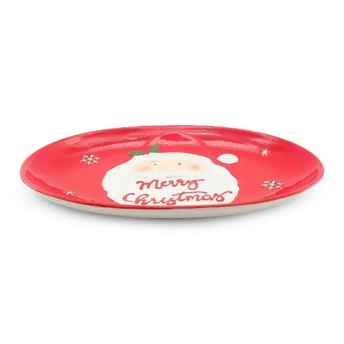 Plato Ovalado Coupe Navideno de Ceramica 26 Centimetros TIPS 24D05-16