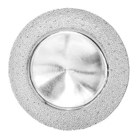 Plato Base Redondo de Borde Ancho 33 Centimetros Plateado TIPS 24B13-07