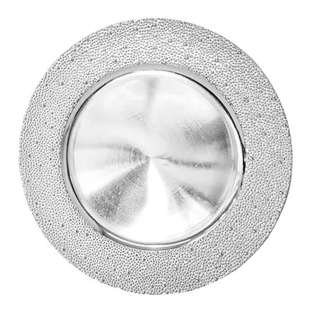 Plato Base Redondo de Borde Ancho 33 Centimetros Plateado TIPS 24B13-07