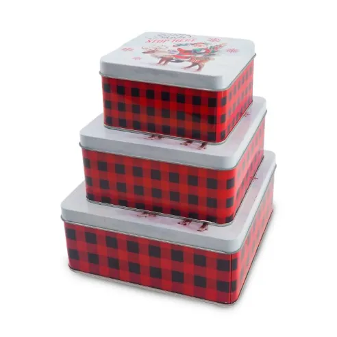 Caja Cuadrada Navidena, Set de 3 Unidades TIPS 24D12-16