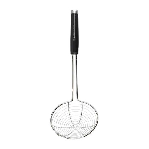 Colador Clasico de  Alambre de Acero Inoxidable con Puno Negro 39 Centimetros KITCHEN AID KCG010OHOBE