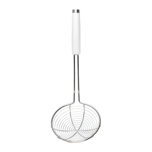 Colador Clasico de Alambre de Acero Inoxidable con Puno Blanco 39 Centimetros KITCHEN AID KCG010OHWHE