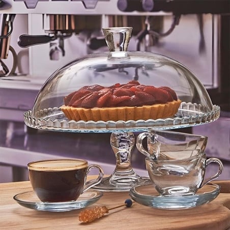 Pedestal con Tapa Domo Patisserie de 10.25 Pulgadas PASABAHCE 95200