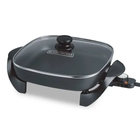 Sarten Electrico Cuadrado Tapa de Vidrio 12 Pulgadas BLACK & DECKER SK1212B